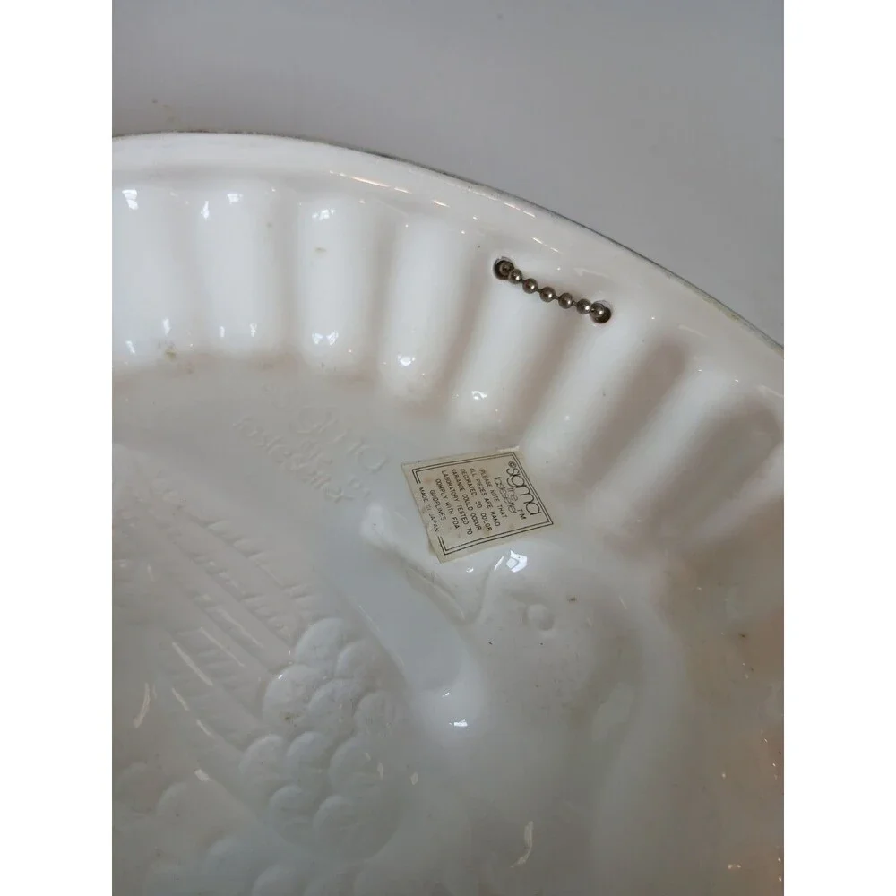 Sigma Tastesetter Goose Pottery Baking Mold Wall Decor Blue White Ceramic Jello